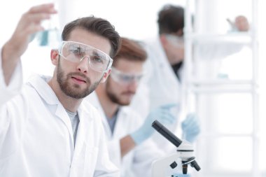 closeup.Scientists Laboratuvarı