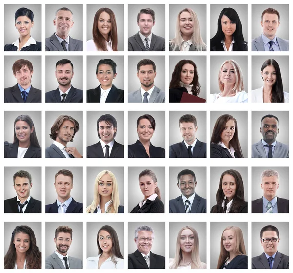Collage de portraits de jeunes hommes d'affaires prospères — Photo