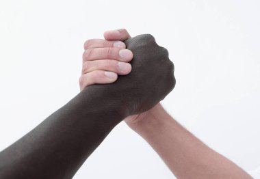 Uluslararası iş adamları up.Handshake kapatın.