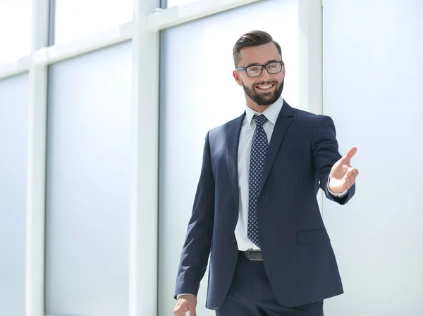 Confident businessman pointing at you — Stock Photo, Image