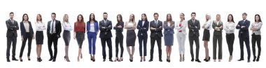 Sıraya dizilmiş bir grup genç girişimci