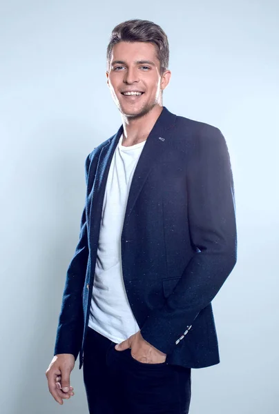 Studio portrait of a serious young man in suit — Stock Photo, Image