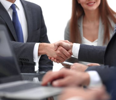 iş handshake.panoramic fotoğraf Close-up