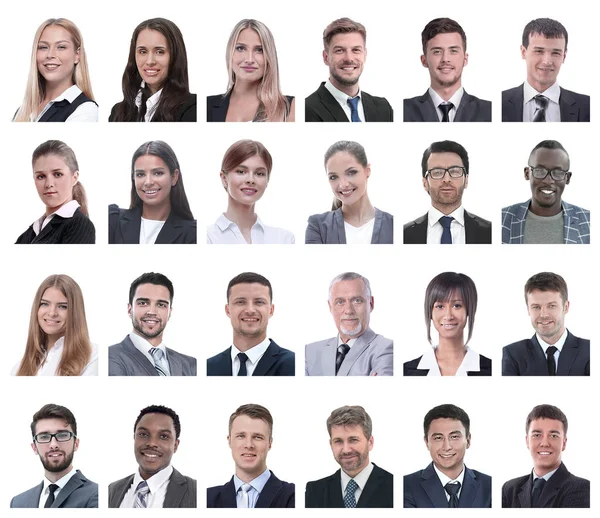 Collage de portraits de gens d'affaires isolés sur blanc — Photo