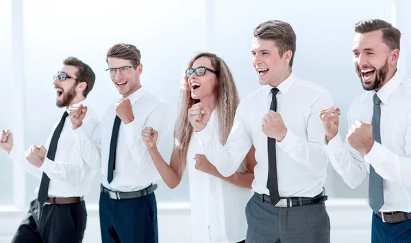 Happy business team celebrating their success — Stock Photo, Image