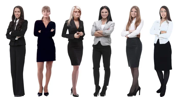 Collection of full-length portraits of young business women Royalty Free Stock Images