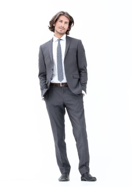 Beyaz arka plan üzerinde ofis çalışanı