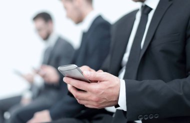 onların akıllı telefonlar kullanarak iş adamları