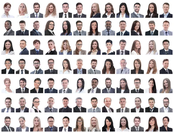 Portraits of successful employees isolated on a white — Stock Photo, Image