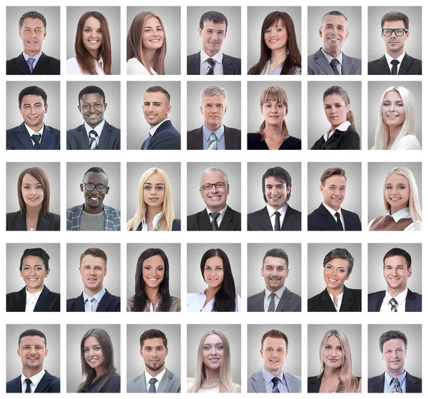 Collage of portraits of successful young businessmen — Stock Photo, Image