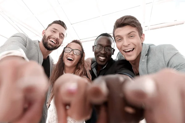 Professional business team points their fingers at you — Stock Photo, Image