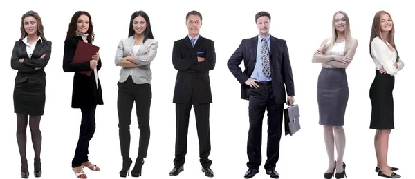 Groep succesvolle zakenmensen die op een rij staan. — Stockfoto