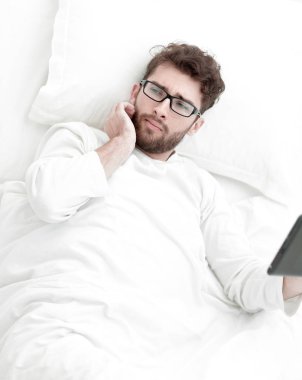 arka plan görüntüsü. Dijital tablet ile modern insan