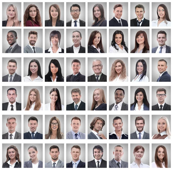 Retratos de jóvenes empresarios exitosos aislados en blanco —  Fotos de Stock