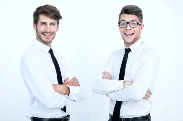 Deux hommes sont debout dans le bureau — Photo