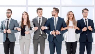 sıkı sıkıya bağlı iş takım portresi