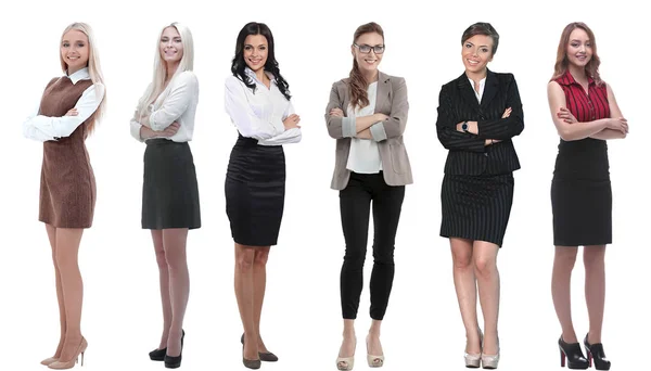 Collection of full-length portraits of young business women Royalty Free Stock Images