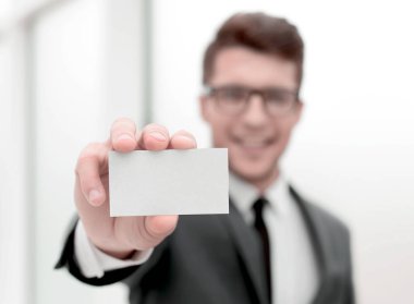 up.successful işadamı kartvizitini gösterilen kapatın