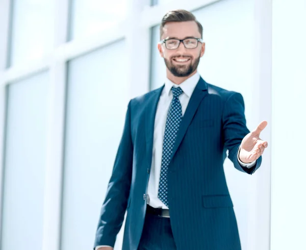 Confident businessman pointing at you — Stock Photo, Image