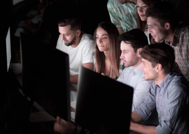 başarılı iş takım gece işyerinde