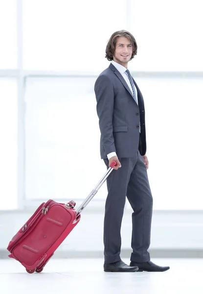 handsome businessman with Luggage