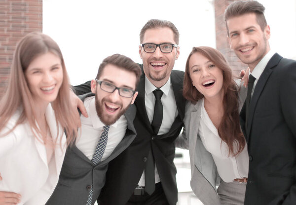 portrait of a friendly business team