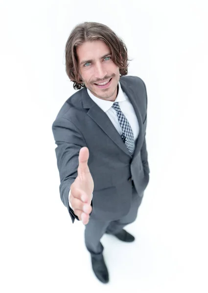 Business man offer and give hand for handshake. — Stock Photo, Image
