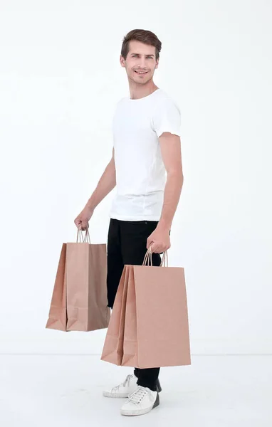 男満足を運ぶバッグ — ストック写真
