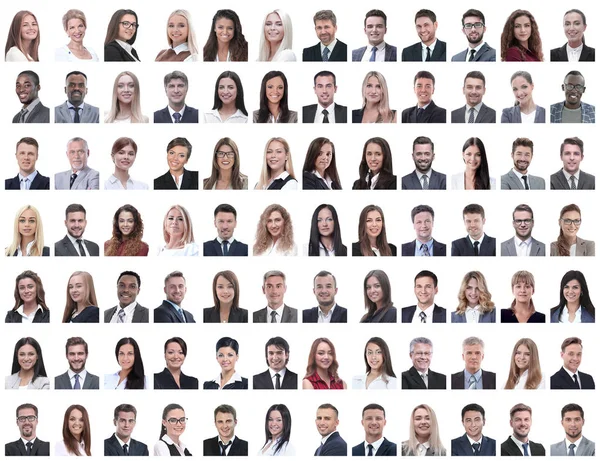 Bir beyazın üzerinde izole edilmiş başarılı çalışanların portreleri — Stok fotoğraf