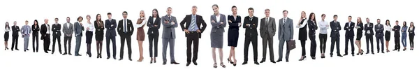 Panoramiczne zdjęcie grupy zaufanych ludzi biznesu. — Zdjęcie stockowe