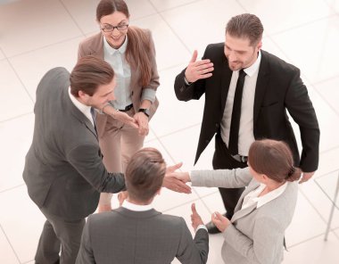 ticaret ortakları ofiste view.handshake ana sayfa