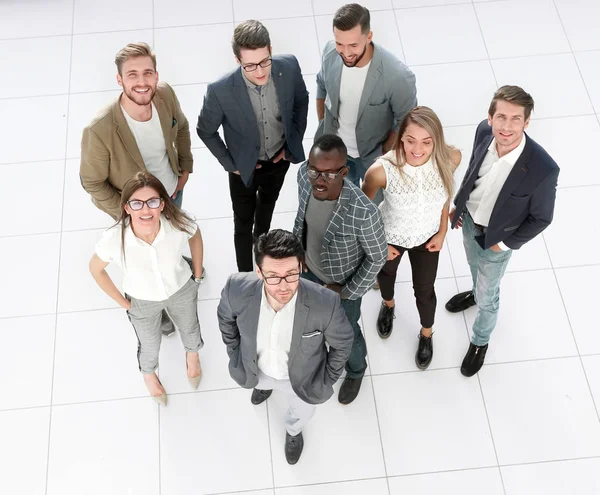 Top view. a group of creative young people standing in the office. — Stock Photo, Image