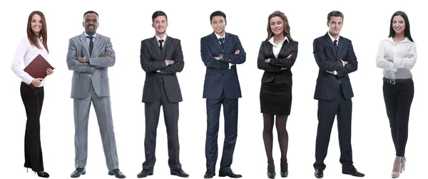 Ομάδα επιτυχημένων επιχειρηματιών που στέκονται στη σειρά. — Φωτογραφία Αρχείου