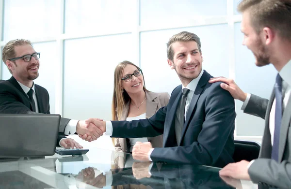 Grupo de trabajo del equipo corporativo sobre conferencia bancaria — Foto de Stock