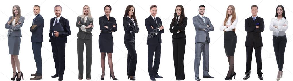 group of successful business people isolated on white