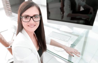 işçisi kadın ofis belirsiz durum hakkında kararsız olduğunu.