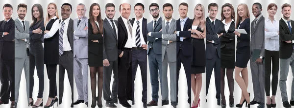 Collage panorámico de grupos de empleados exitosos. — Foto de Stock