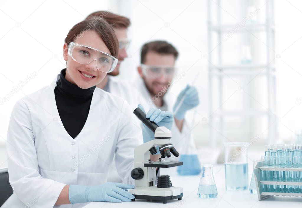 female scientist in a laboratory.