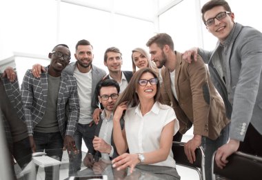 up.Professional iş takım modern ofisindeki kapatın