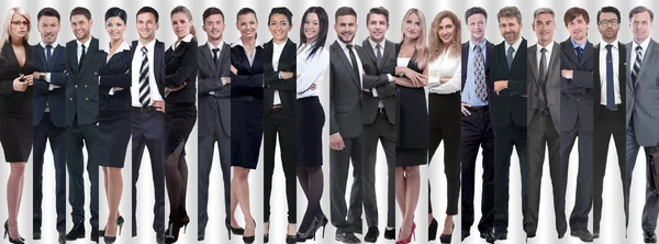 Colagem panorâmica de grupos de empregados bem sucedidos. — Fotografia de Stock