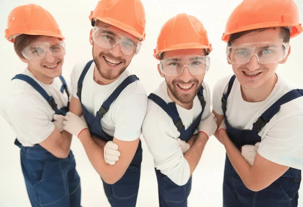 Closeup.A grupo de trabajadores industriales profesionales . — Foto de Stock