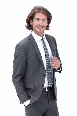 Takım elbise ve kravat şık genç adam