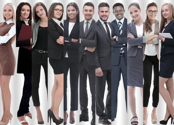 Panorama collage av grupper av framgångsrika anställda. — Stockfoto