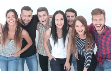 yakın çekim. neşeli bir grup genç insan