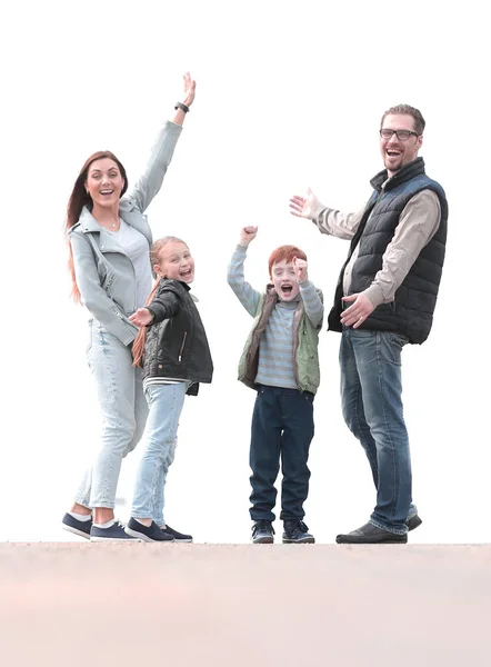 Familia feliz con niños de pie juntos —  Fotos de Stock