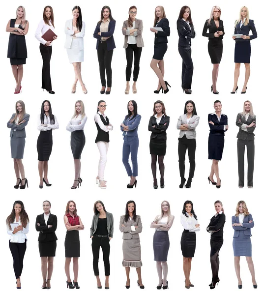 Collage of successful modern businesswoman. isolated on white — Stock Photo, Image