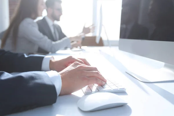 Achtergrondafbeelding van een zakelijke bijeenkomst . — Stockfoto