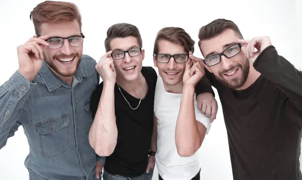 Funny gerente masculino mirando a través de gafas — Foto de Stock