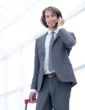 Bagaj cepten konuşma ile alt view.businessman