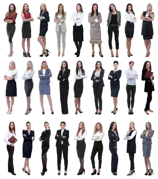 Колаж успішної сучасної бізнес-леді. ізольовані на білому — стокове фото